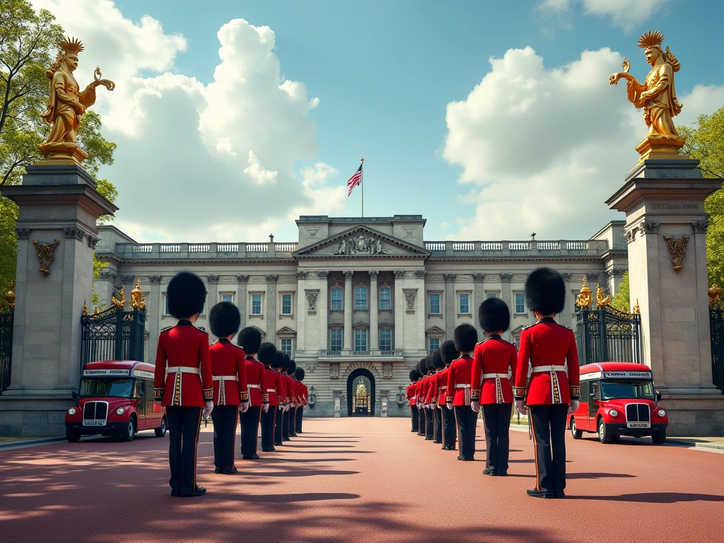 Royal London palace and guards